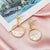 Round Dangle Drop Korean Earrings